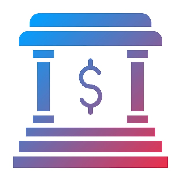 Estilo de icono del banco de diseño vectorial