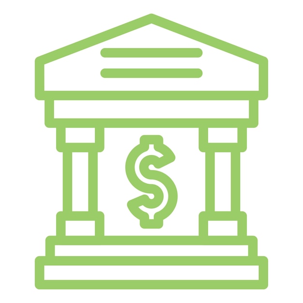 Estilo de icono del banco de diseño vectorial