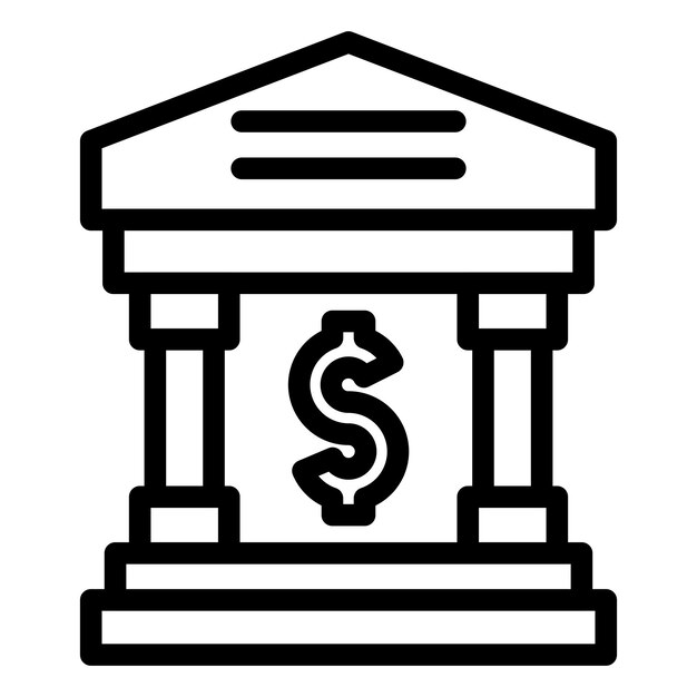 Estilo de icono del banco de diseño vectorial