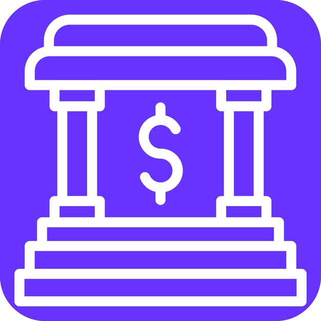 Estilo de icono del banco de diseño vectorial