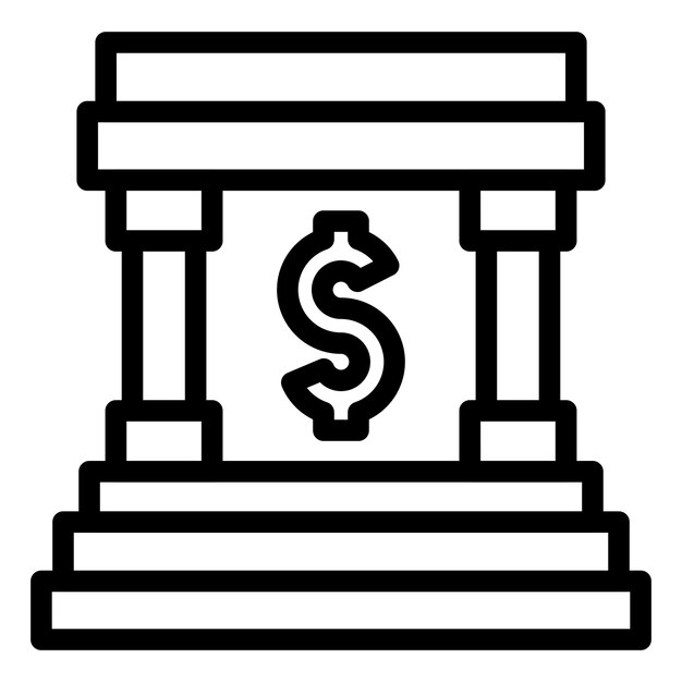Estilo de icono del banco de diseño vectorial