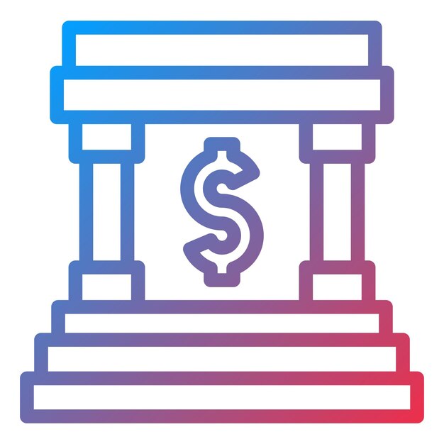 Estilo de icono del banco de diseño vectorial