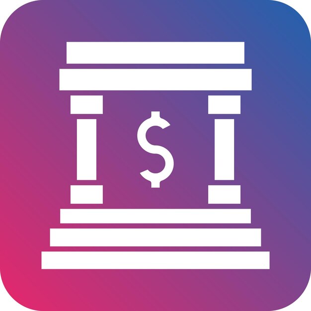 Estilo de icono del banco de diseño vectorial