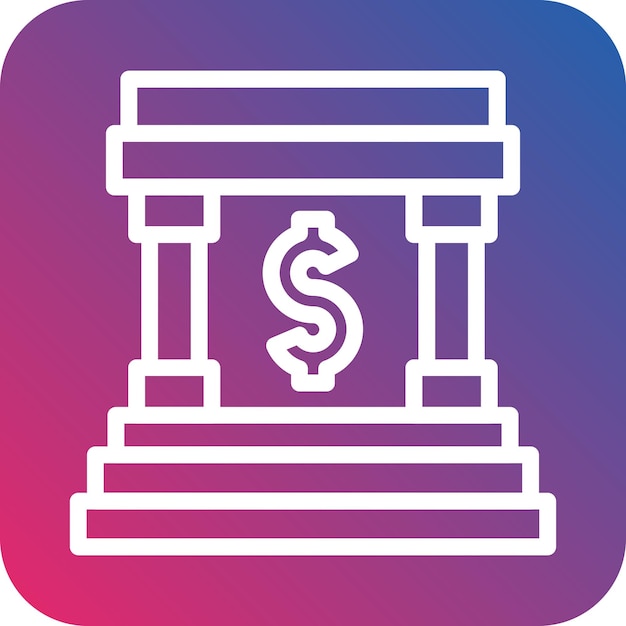 Estilo de icono del banco de diseño vectorial
