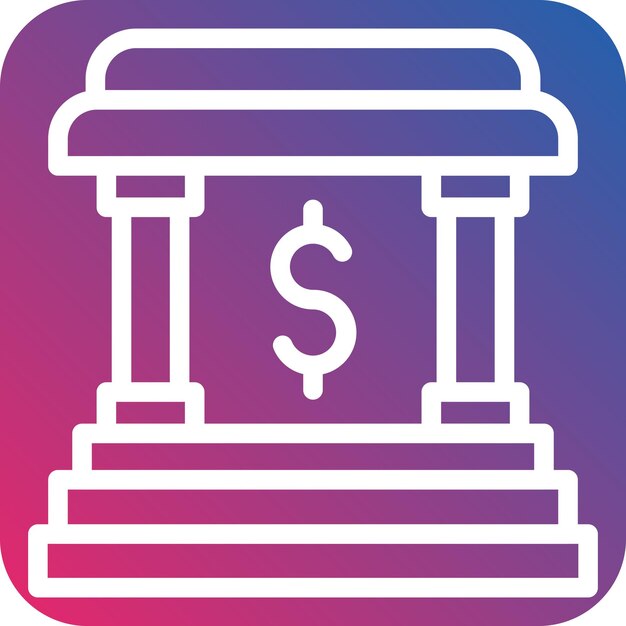 Estilo de icono del banco de diseño vectorial