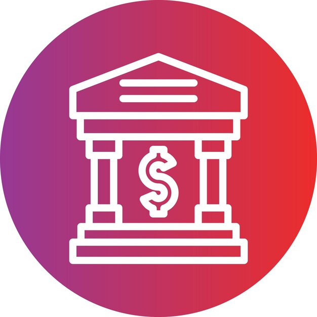 Estilo de icono del banco de diseño vectorial