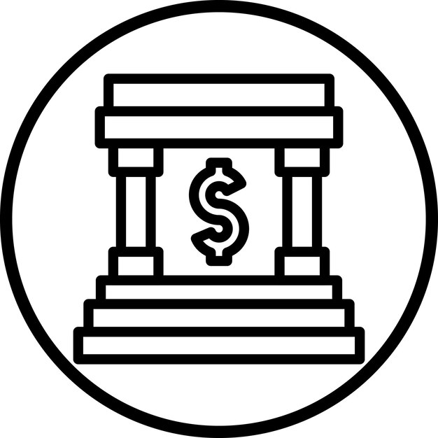 Estilo de icono del banco de diseño vectorial