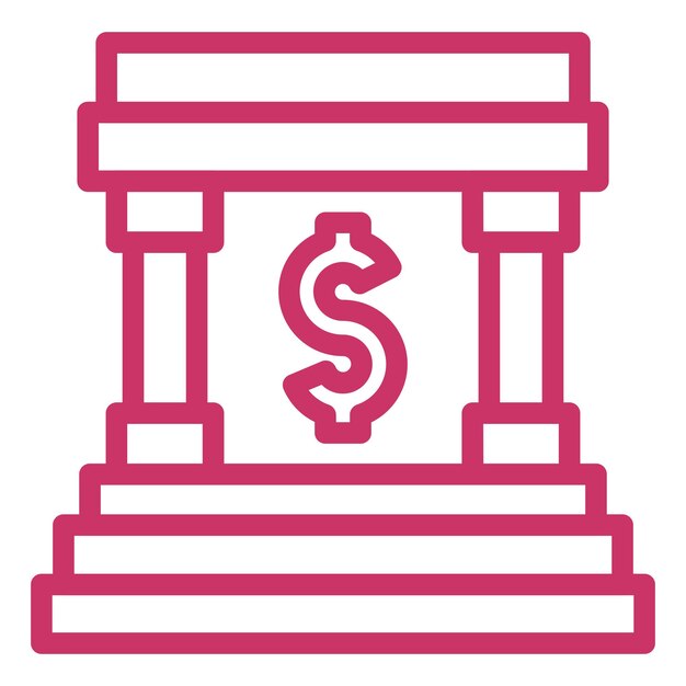 Estilo de icono del banco de diseño vectorial