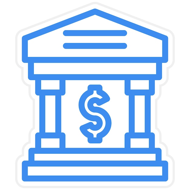 Estilo de icono del banco de diseño vectorial