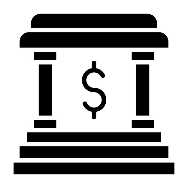 Estilo de icono del banco de diseño vectorial
