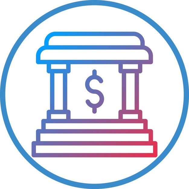 Estilo de icono del banco de diseño vectorial