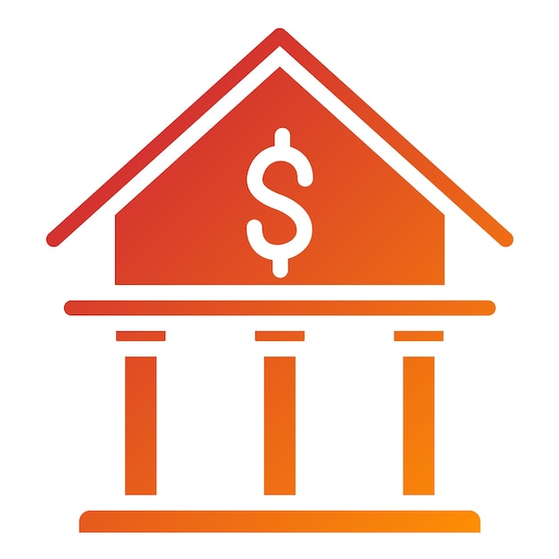 Estilo de icono del banco de diseño vectorial