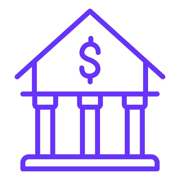 Estilo de icono del banco de diseño vectorial