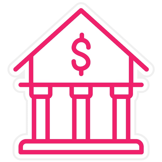 Estilo de icono del banco de diseño vectorial