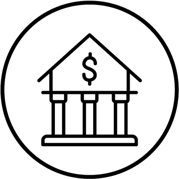 Estilo de icono del banco de diseño vectorial