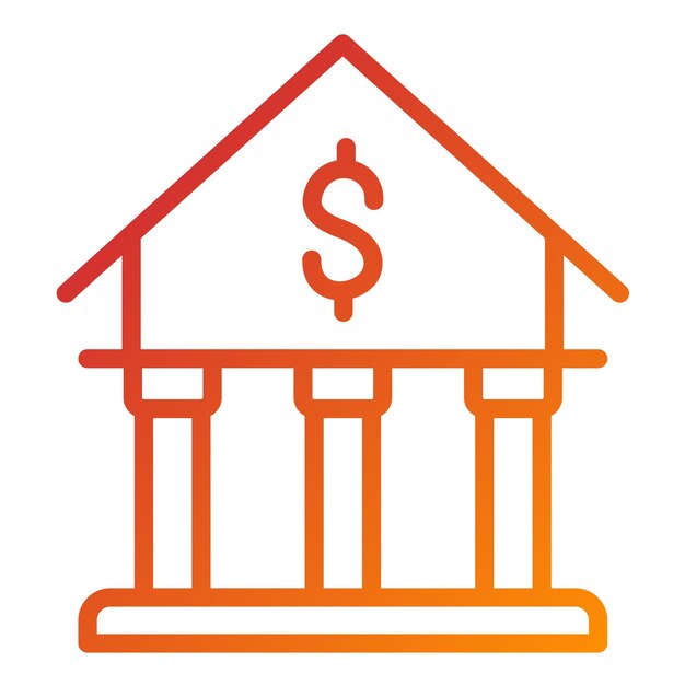 Estilo de icono del banco de diseño vectorial