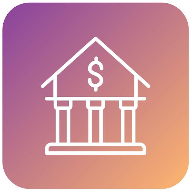 Estilo de icono del banco de diseño vectorial