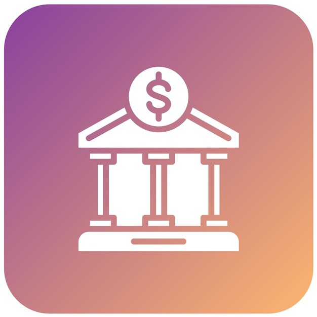 Estilo de icono del banco de diseño vectorial