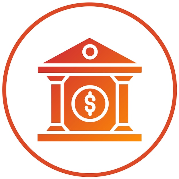 Estilo de icono del banco de diseño vectorial
