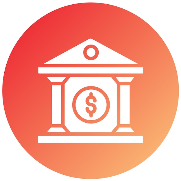 Estilo de icono del banco de diseño vectorial
