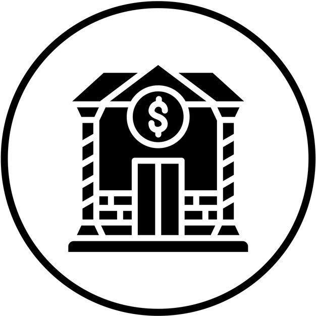 Estilo de icono del banco de diseño vectorial