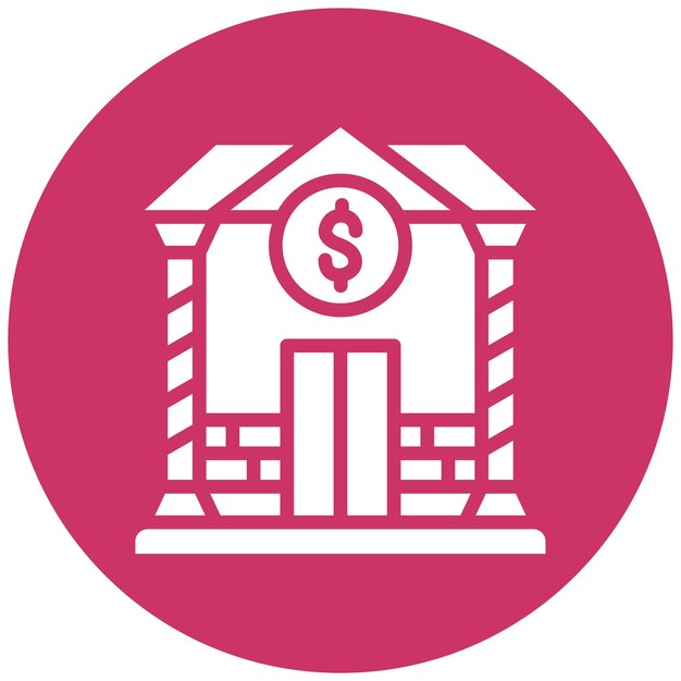 Estilo de icono del banco de diseño vectorial