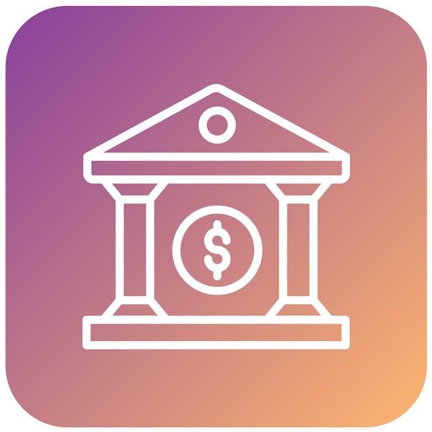 Estilo de icono del banco de diseño vectorial
