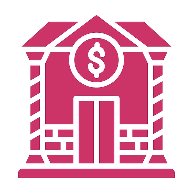 Estilo de icono del banco de diseño vectorial