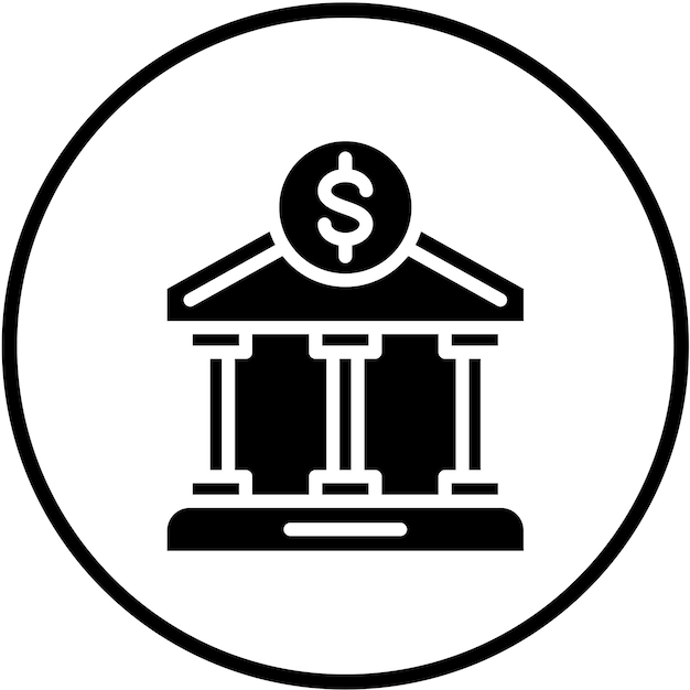 Estilo de icono del banco de diseño vectorial