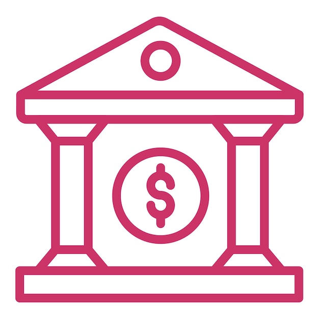 Estilo de icono del banco de diseño vectorial