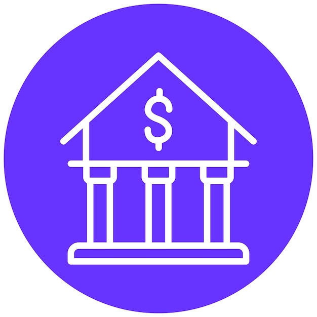 Estilo de icono del banco de diseño vectorial