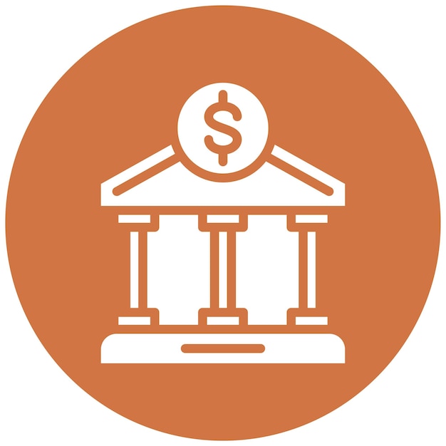 Estilo de icono del banco de diseño vectorial