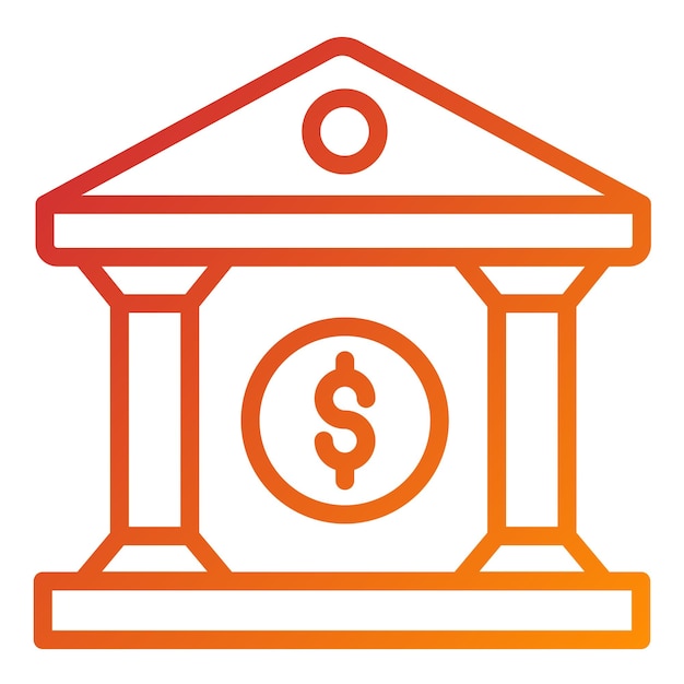 Estilo de icono del banco de diseño vectorial