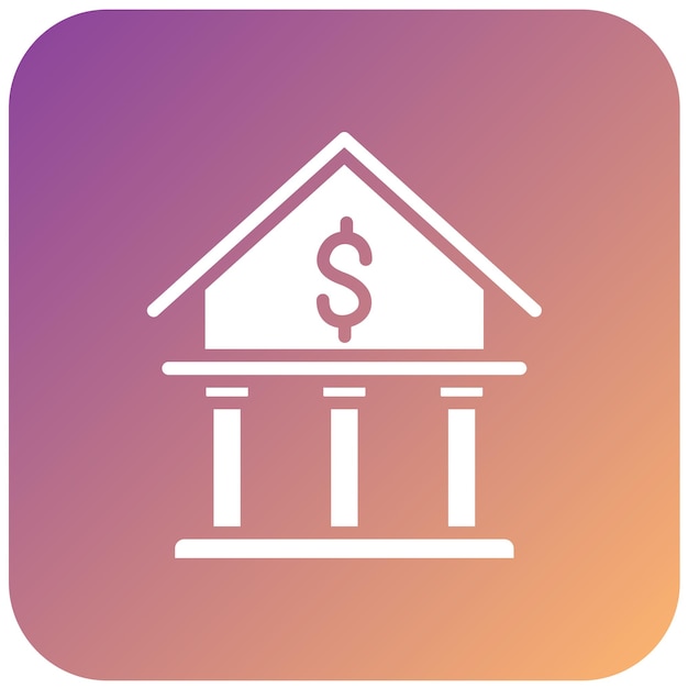 Estilo de icono del banco de diseño vectorial