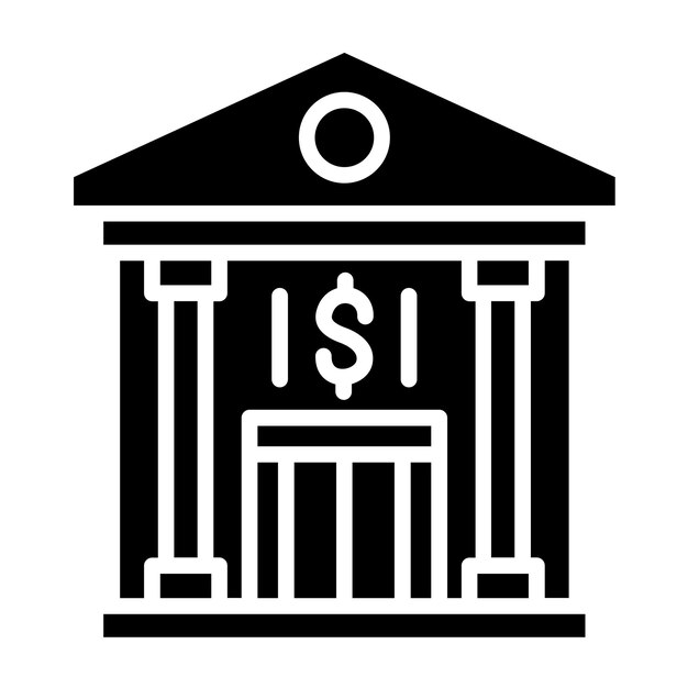 Estilo de icono del banco de diseño vectorial