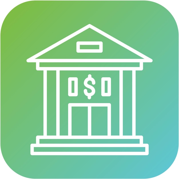 Estilo de icono del banco de diseño vectorial