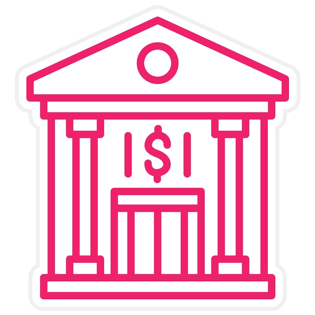 Estilo de icono del banco de diseño vectorial
