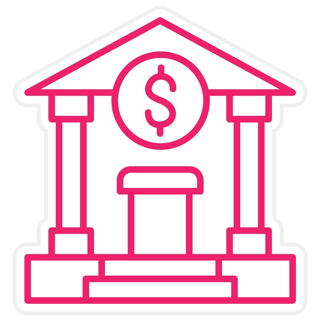 Estilo de icono del banco de diseño vectorial
