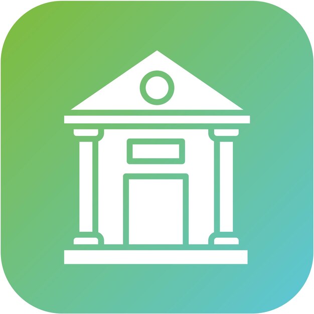 Estilo de icono del banco de diseño vectorial