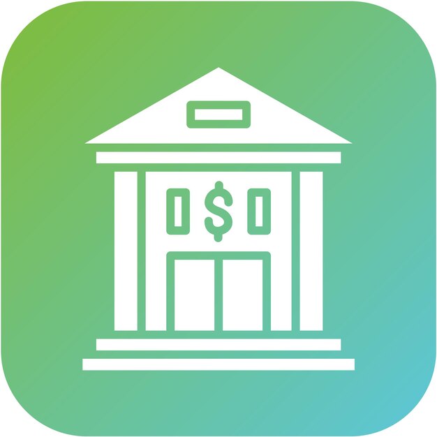 Estilo de icono del banco de diseño vectorial