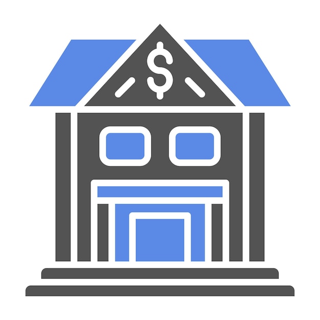 Estilo de icono del banco de diseño vectorial