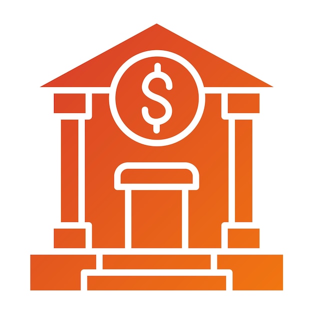 Estilo de icono del banco de diseño vectorial