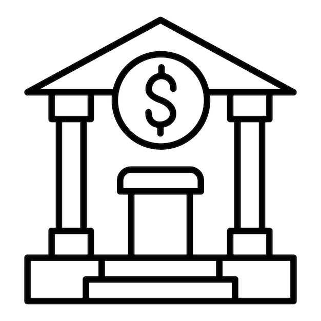 Estilo de icono del banco de diseño vectorial