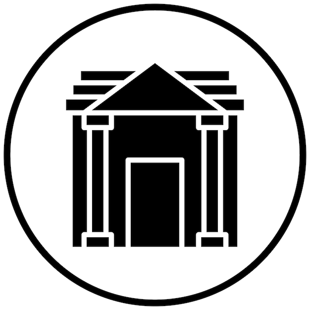 Estilo de icono del banco de diseño vectorial