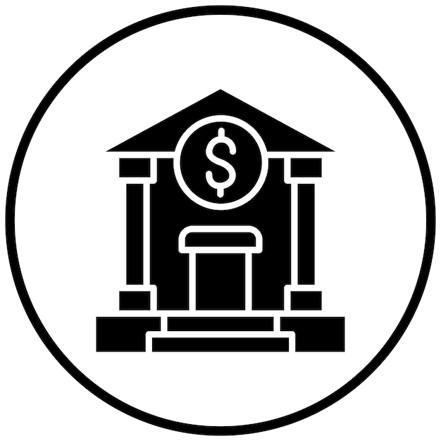Estilo de icono del banco de diseño vectorial