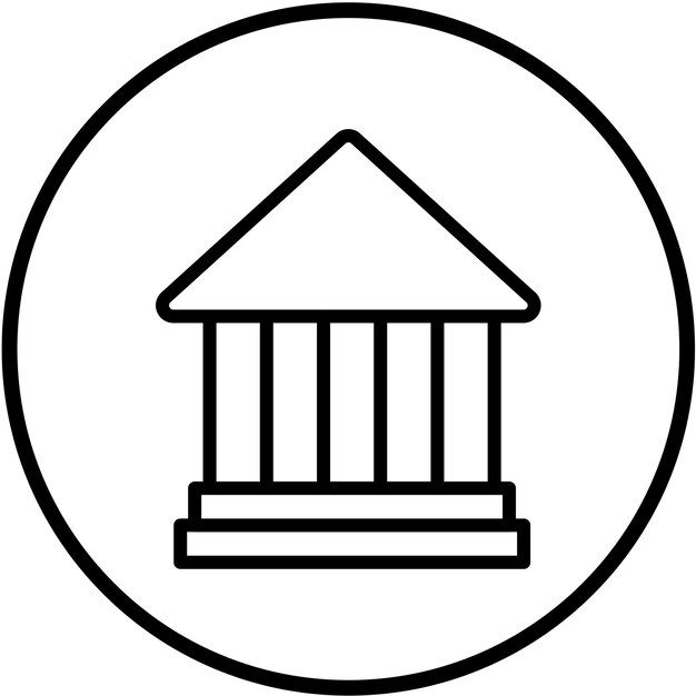 Estilo de icono del banco de diseño vectorial