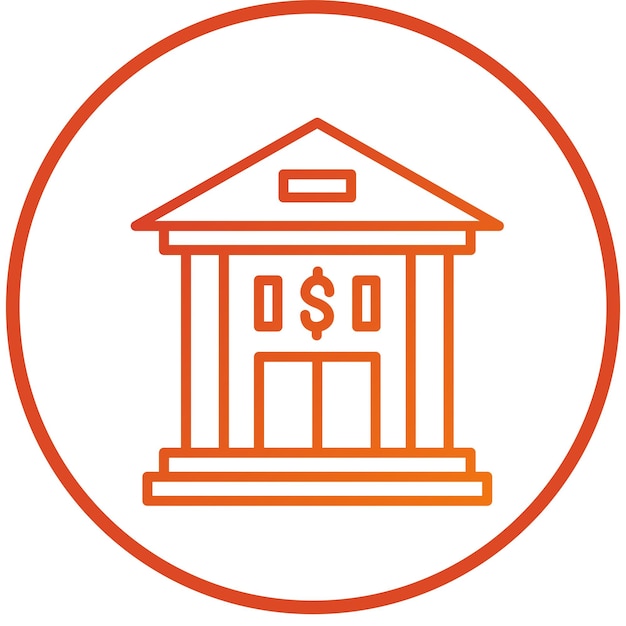 Estilo de icono del banco de diseño vectorial