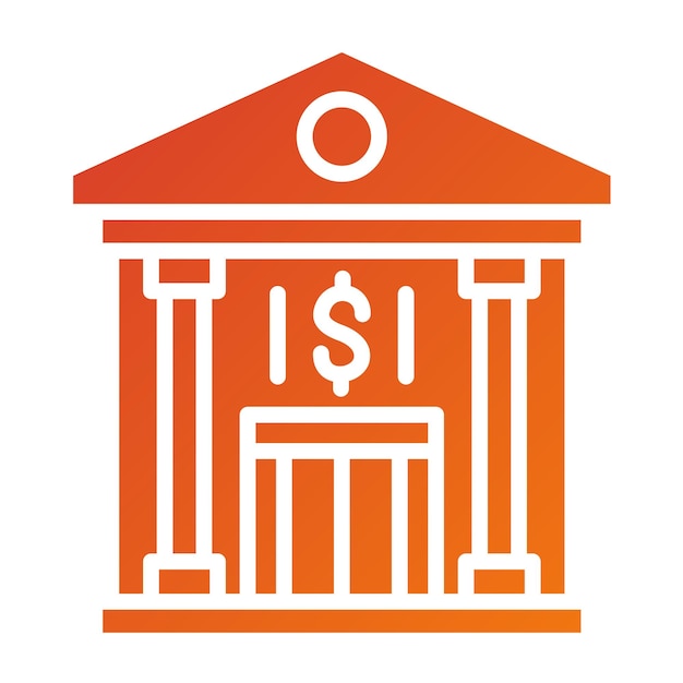 Estilo de icono del banco de diseño vectorial