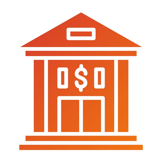 Estilo de icono del banco de diseño vectorial