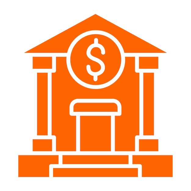 Estilo de icono del banco de diseño vectorial